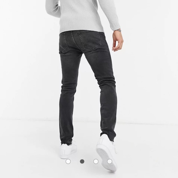 TOPMAN Organic Cotton Blend Skinny Jeans with Raw Hem - Picture 2 of 7